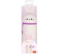 Legami Trousse en silicone Don’t worry be happy souple 2-en-1 fermeture à glissière Blanc et Rose