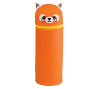 Trousse en Silicone Verticale - Design Panda Roux Inspiré de Legami, Trousse à Crayons Pratique & Légère, Idée Cadeau Originale