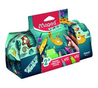 Trousse en tissu - Maped - JUNGLE FEVER - 12 Crayons de couleur - 12 Feutres Jumbo - Pour enfants dès 2 ans