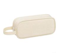 Trousse en Tissu pour robuste pour École et Bureau Trousse en | Deux compartiments distincts, range stylos gommes , organisation optimale, pour idéal écoliers(White)