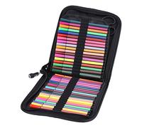 Trousse en toile 72/120 pièces pour l'école, le bureau, les voyages, Noir, 72 Schlitze, Compact