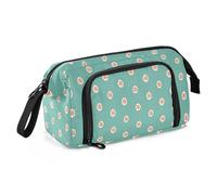 Trousse en toile de grande capacité pour crayons, maquillage, stylos, bureau, école, enfants, adolescents, étudiants, motif œufs verts, Motif œufs verts, Taille unique, Dessin animé