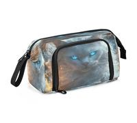 Trousse en toile de grande capacité pour crayons, maquillage, stylos, bureau, école, enfants, adolescents, étudiants, motif chat magique, Magic Cat, Taille unique, Dessin animé