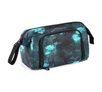 Trousse en toile de grande capacité pour le bureau, l'université, l'école, les enfants, les adolescents, les étudiants, les panthères noires, fleurs bleues