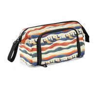 Trousse en toile de grande capacité pour le bureau, l'université, l'école, les enfants, les adolescents, les étudiants, les animaux, les canards et les motifs colorés, Motif coloré de canard, Taille