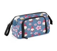 Trousse en toile de grande capacité pour le bureau, l'université, l'école, les enfants, les adolescents, les étudiants, les nains roses, fleurs roses