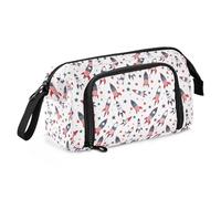 Trousse en toile de grande capacité pour le bureau, l'université, l'école, les enfants, les adolescents, les étudiants, les fusées, le drapeau américain, blanc, Drapeau américain fusée blanc, Taille