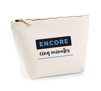 Trousse Encore Cinq Minutes - Pouch Case - Idée Trousse Rangement Cadeau Anniversaire Fête Original Famille Travail Départ Collègue Retraite Noël. - Noir&Bleu - 4