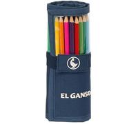safta EL GANSO Classic - Trousse Enroulable utile Incluse, Trousse pour Enfant, idéale pour Les Enfants de 5 à 14 Ans, Confortable et Polyvalente, qualité et résistance, 7 x 20 cm, Couleur Bleu