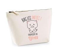 Trousse Esther Bas Les Pattes Chat | Idée Fête des mères Cadeau Travail Retraite Trousse Maquillage Toilette