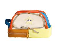 Trousse esthétique, trousse esthétique, grande capacité, motif étoiles, organisateur de cosmétiques, fournitures scolaires pour adolescents, Café, Consulte la descripción, Voir description