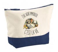 Trousse Être Agent Immobilier C'est La Vie | Grand Format Trousse de Toilette Vanity Maquillage | Idée Cadeau Femme Homme Anniversaire Noël | Coton Imprimé en Bretagne