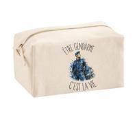 Trousse Être Gendarme C'est La Vie | Trousse Scolaire Voyage Maquillage Multifonction | Idée Cadeau Homme Femme Anniversaire Noël | Coton Imprimé en Bretagne