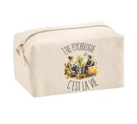 Trousse Être Psychologue C'est La Vie | Trousse Scolaire Voyage Maquillage Multifonction | Idée Cadeau Homme Femme Anniversaire Noël | Coton Imprimé en Bretagne