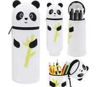 Trousse Extensible En Silicone,Fournitures De Bureau Et Scolaires,Fourniture Scolaire Kawaii Sac Rangement Papeterie,Porte-Stylos De Table Pour Garçon Fille Étudiant(Panda)