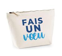 Trousse Fais Un Vœu - Pouch Case - Idée Trousse Rangement Cadeau Anniversaire Fête Original Famille Travail Départ Collègue Retraite Noël. - Bleu