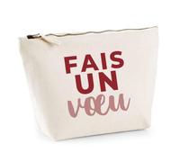 Trousse Fais Un Vœu - Pouch Case - Idée Trousse Rangement Cadeau Anniversaire Fête Original Famille Travail Départ Collègue Retraite Noël. - Rose