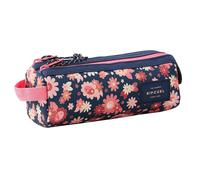 Trousse Fille 2 Compartiments Rectangulaire 21 Cm À Zip Motif Floral Noir / Rose / Clair TU