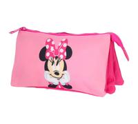 Trousse Fille Triple Compartiment Toile Minnie Mouse Disney Rose TU