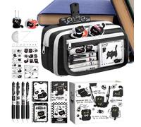 Trousse Filles avec Papeterie Stylos Gel Multicouches Transparents Notes | Ensemble Rentrée Scolaire Élèves Garçons Filles Ados École Travail Maternelle Maison Extérieur Classe