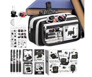 Trousse Filles avec Papeterie Stylos Gel Multicouches Transparents Notes | Ensemble Rentrée Scolaire Élèves Garçons Filles Ados École Travail Maternelle Maison Extérieur Classe