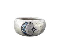 Trousse Fléchettes Bijoux main soleil lune ensemble Zircon bague pour femme à la et bague pour les femmes Anneaux Fléchettes Bagues (A, E)