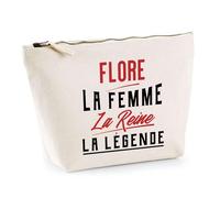 Trousse Flore la Femme la Reine la Légende | Pochette Toilette Maquillage | Idée Cadeau Petite Amie Copine Maman Amour Humour Noël Anniversaire Fête des Mères