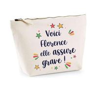 Trousse Florence Elle Assure Grave ! | Pochette Maquillage Make-up Toilette Cadeau Fête des Mères Anniversaire Soeur Noël Tata Marraine