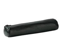 ELBA Fourre-Tout Rond 17,5x4cm a Fermeture Eclair Cuir Ebene Noir