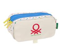 Trousse Fourre-Tout Triple - Benetton - Topitos Blanc - 21,5 X 10 X 8 Cm - Synthétique