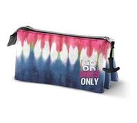 Trousse Fourre-Tout Triple Karactermania Eco Omp! Good Vibes Only Tie Dye Denim (23 x 11 x 10 cm) Bleu G