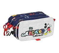 Trousse Fourre-Tout Triple Mickey Mouse Clubhouse Only One Blue Marine (21,5 X 10 X 8 Cm)