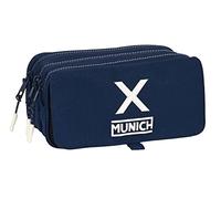 Trousse Fourre-Tout Triple Munich Marino Blue marine (21,5 x 10 x 8 cm)