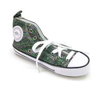 Trousse Fourre-tout - WEDO - 931272V - Forme Basket - Paillettes Vertes - Lacets Blancs