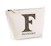 Trousse Francesco Lettre Viking | Pochette Toilette Maquillage | Idée Cadeau Prénom Motard Jeux de Rôle Vidéo Anniversaire Oncle Parrain Beau Papa Collègue Départ Retraite Noël