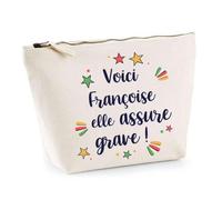 Trousse Françoise Elle Assure Grave ! | Pochette Maquillage Make-up Toilette Cadeau Fête des Mères Anniversaire Soeur Noël Tata Marraine