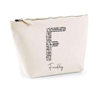 Trousse Freddy Lettre Littérature | Pochette Toilette Maquillage | Idée Cadeau Prénom Livre Lecture Anniversaire Oncle Parrain Beau Papa Collègue Départ Retraite Noël