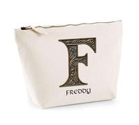Trousse Freddy Lettre Viking | Pochette Toilette Maquillage | Idée Cadeau Prénom Motard Jeux de Rôle Vidéo Anniversaire Oncle Parrain Beau Papa Collègue Départ Retraite Noël