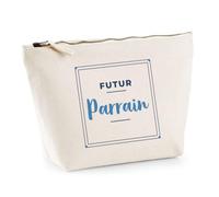 Trousse Futur Parrain - Pouch Case - Idée Trousse Rangement Cadeau Anniversaire Fête Original Famille Travail Départ Collègue Retraite Noël. - Bleu&Bleu - 3