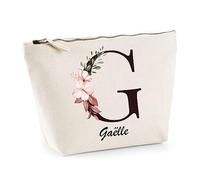 Trousse Gaëlle Lettre Fleur | Pochette Toilette Maquillage Idée Sac Cadeau