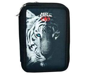 Trousse Garçon Double Zip Remplie Dark Tiger No Fear 23 Cm Noir / Blanc TU