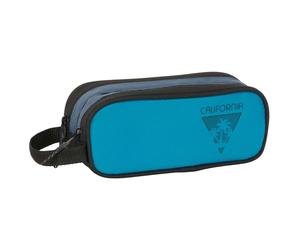 Trousse Garçon Rectangulaire Double Compartiment Blackfit8 California 21 Cm Noir / Bleu / Gris TU