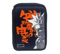 Trousse Garçon Zippée 2 Compartiments Personnage Naruto Ensemble Papeterie 20 Cm Noir / Orange TU