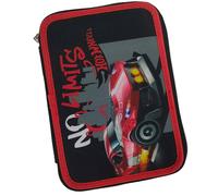 Trousse Garçon Zippée Garnie Hot Wheels Motif Voiture De Course 18 Cm Noir / Rouge / Gris TU