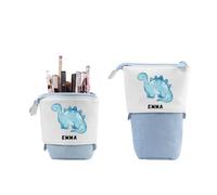 Trousse Garçons Personnalisée Legami Trousse Téléscopique Trousse à Crayons Dinosaure Cadeaux Pour Jeunes Enfants Trousse à Crayons Avec Support Pour Garçons Trousse à Avec Nom à Fermeture (Bleu)
