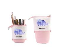 Trousse Garçons Personnalisée Legami Trousse Téléscopique Trousse à Crayons Dinosaure Cadeaux Pour Jeunes Enfants Trousse à Crayons Avec Support Pour Garçons Trousse à Avec Nom à Fermeture (Rose)