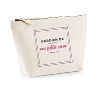 Trousse Gardien de ma Petite Sœur - Pouch Case - Idée Trousse Rangement Cadeau Anniversaire Fête Original Famille Travail Départ Collègue Retraite Noël. - Bleu&Rose - 3