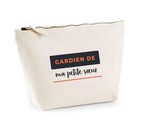 Trousse Gardien de ma Petite Sœur - Pouch Case - Idée Trousse Rangement Cadeau Anniversaire Fête Original Famille Travail Départ Collègue Retraite Noël. - Bleu&Terracotta - 4