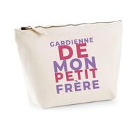 Trousse Gardienne de Mon Petit Frere - Pouch Case - Idée Trousse Rangement Cadeau Anniversaire Fête Original Famille Travail Départ Collègue Retraite Noël. - Violet&Rose - 1