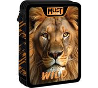 Trousse Garnie 2 Compartiments Must Team Wild Lion ? 21x15x5 Cm Noir TU
